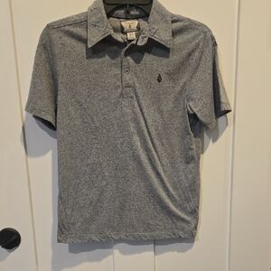 Volcom Boy's Medium Heather Gray Polo with Chest Logo